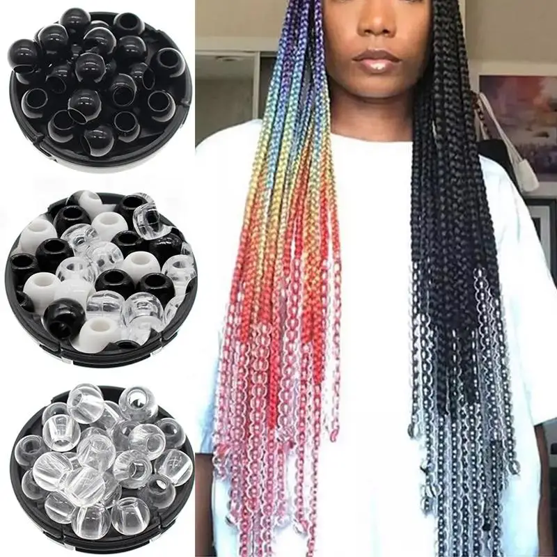 100PCSTransparentHairBraidBeadsAntiqueDreadsDecorationPendants