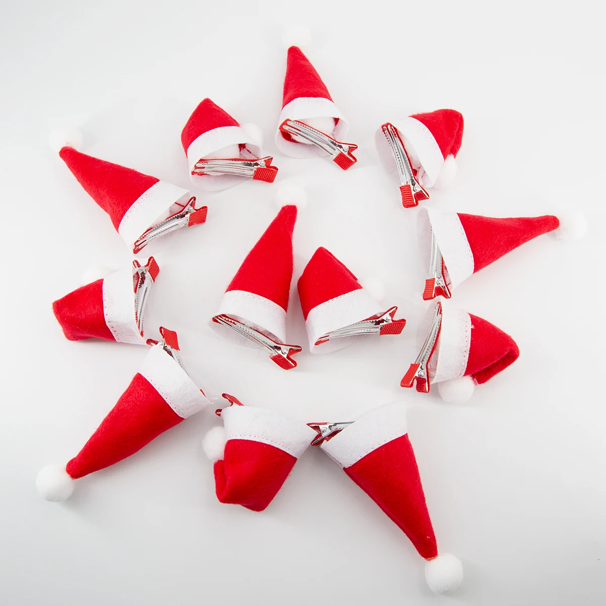 Christmas Hair Clips 1/4/6/12pcs Santa Cap Duckbill Clips for Xmas Hat Jewelry hair accessory hair clip
