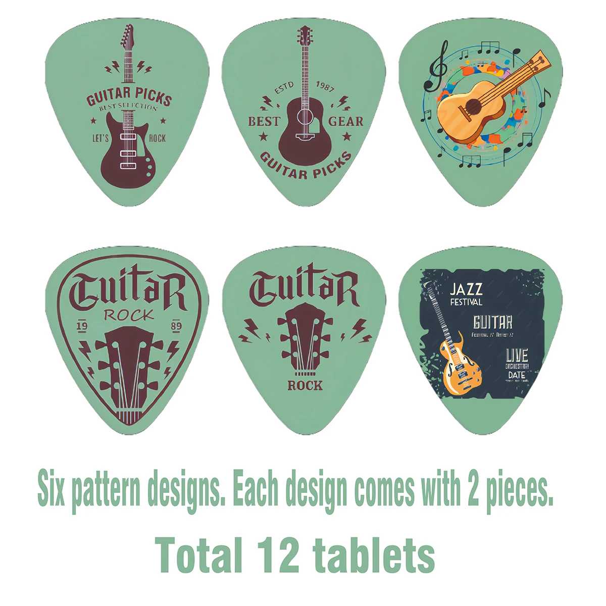 Guitar Picks 12Pcs/Set Guitar Paddles Cartoon Couples Acoustic Guitar Picks