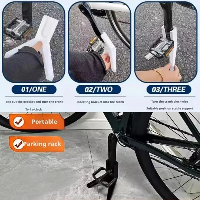 Bicycle Pedal Frame Portable Bike Parking Rack Stand Outdoor Highway Bike Side Stand Convenient Pedal Frame Bike Kickstand Parts 6
