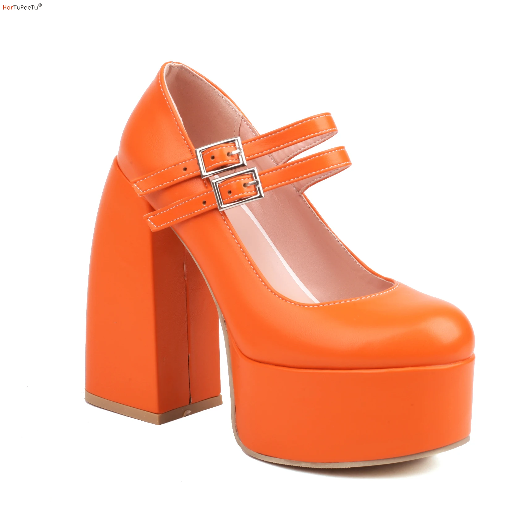 

Mary Janes Shoes for Girls Lolita 2023 Women Platform Pumps High Heels Leather Spring Autumn Punk Style Footwear Big Size 43