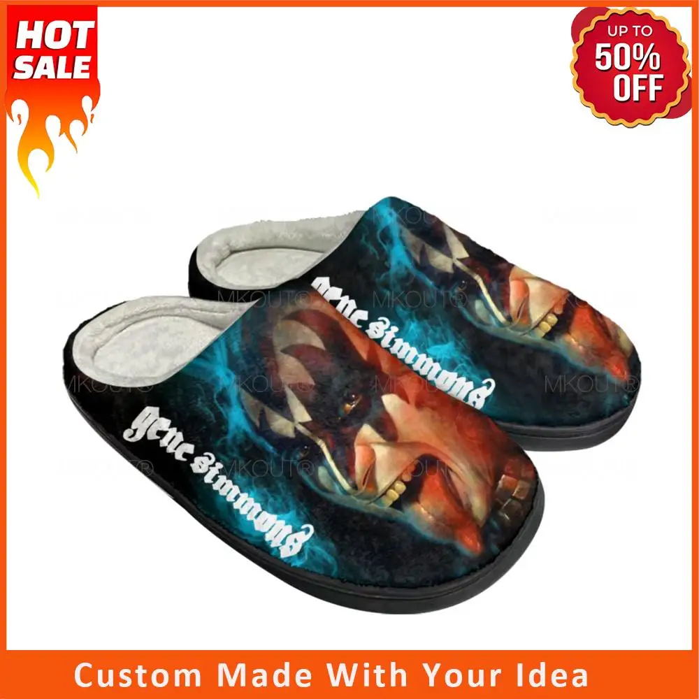 

Gene Simmons Rock Singer Home Cotton Custom Slippers Mens Womens Sandals Plush Bedroom Casual Keep Warm Shoes Thermal Slipper