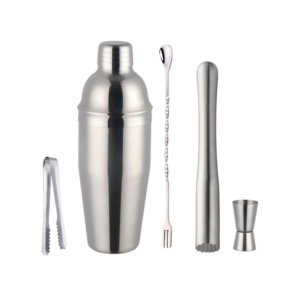 1-5 Pezzi Set Da Cocktail In Acciaio Inossidabile Kit Da Barista Boston Shaker Wine Cup Cocktail Mixer Martini Shaker Barware Bar Set