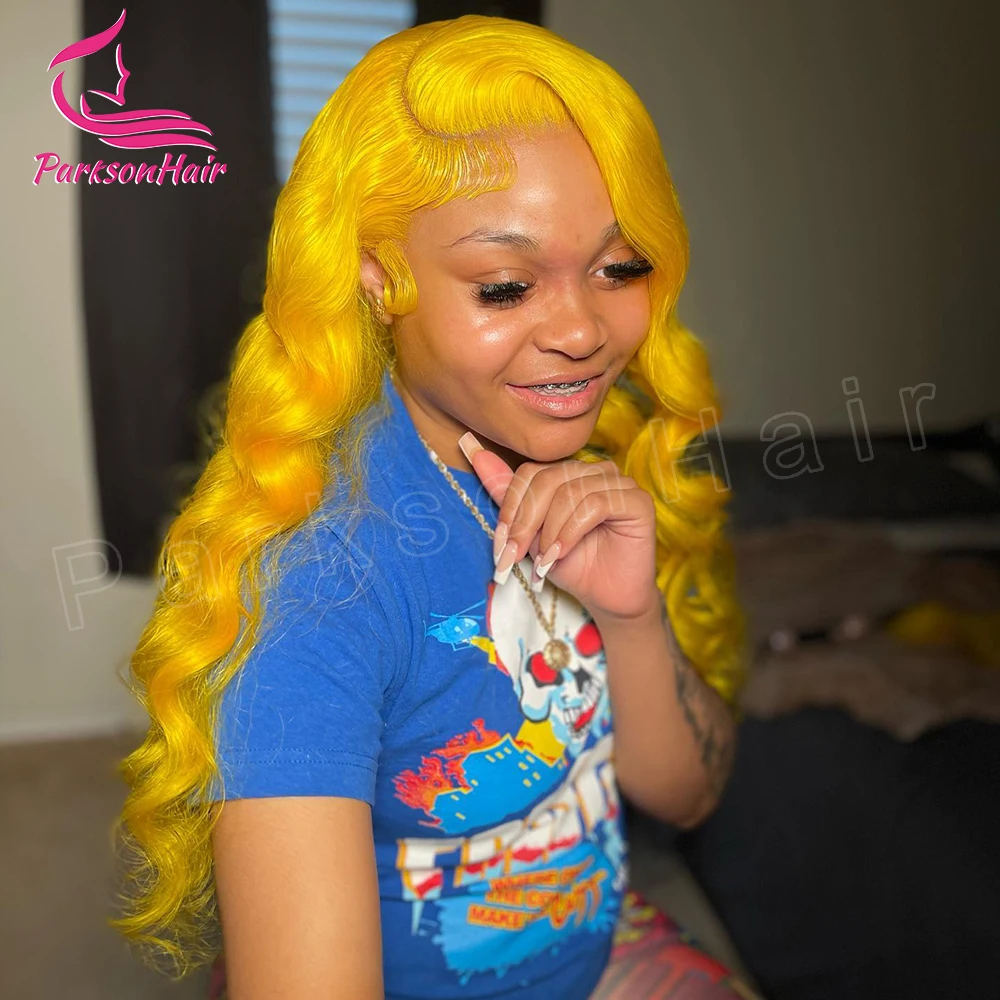 613 Colored Yellow Full Lace Wig Human Hair Body Wave HD Lace Frontal Wig Body Wave Front 100% Human Hair Wigs for Women human hair wig