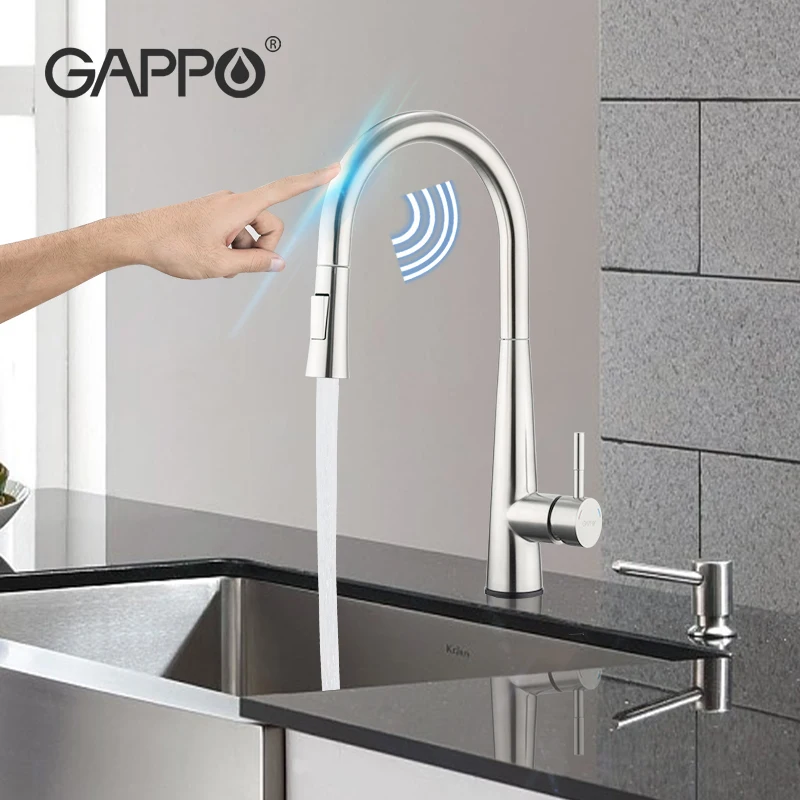 GAPPOStainlessSteelTouchControlKitchenFaucetsSmartSensor
