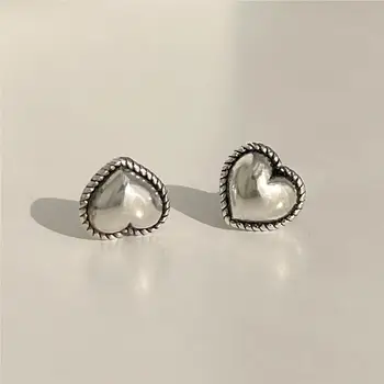 925 Silver Heart line Luxury Stud Earrings For Women Ear Piercing Earring Novelties 2023 Trend To Sell