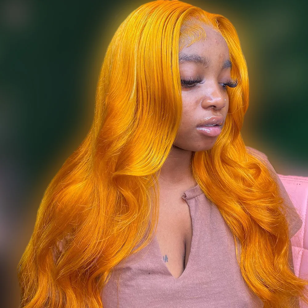

13X4 Transparent Lace Frontal Wigs Yellow Body Wave 13X6 Lace Front Wig 613 Colored Pre Plucked Human Hair Wigs For Women 250