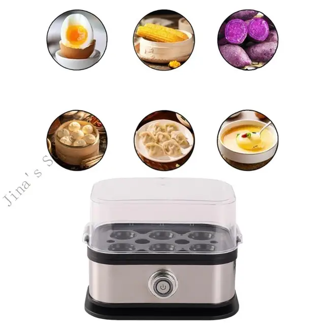 Electric Eggs Cooker Automatic Rapid Boiler 200W Stainless Steel Eggs Steamer with Warming Function Kitchen Accessory