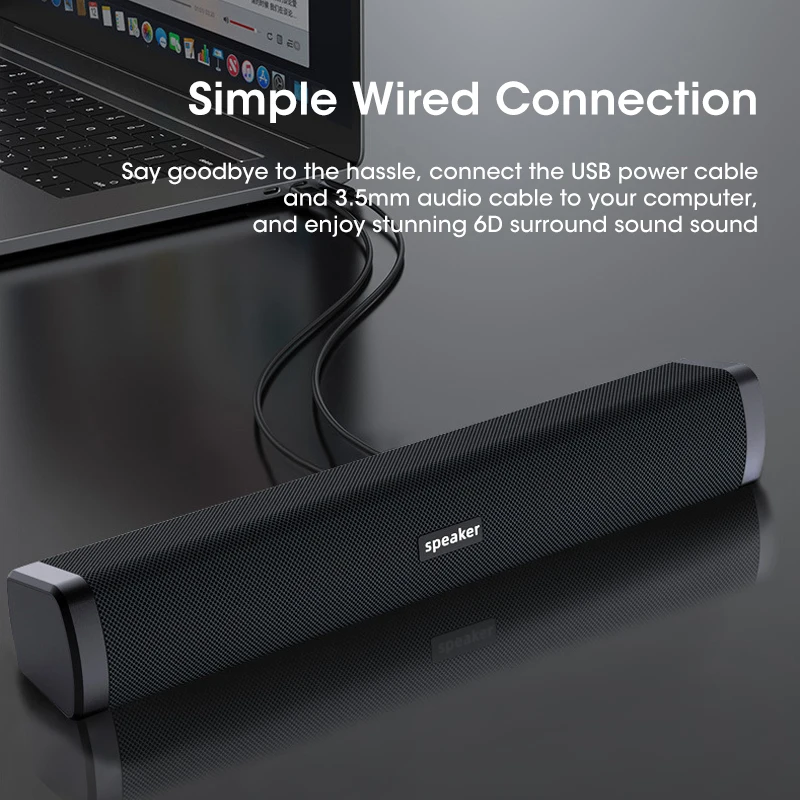 Computer Speaker 4D Wired For Macbook Laptop