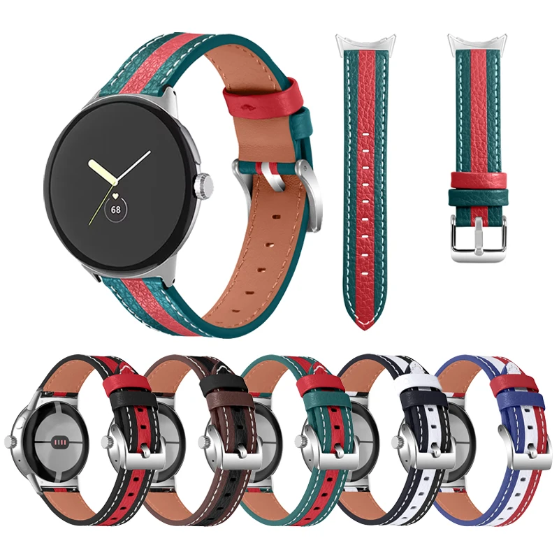 

For Google Pixel Watch Straps Leather band Sports Women Men Watchband leather Watch band for Pixel Watch Bracelet accessories