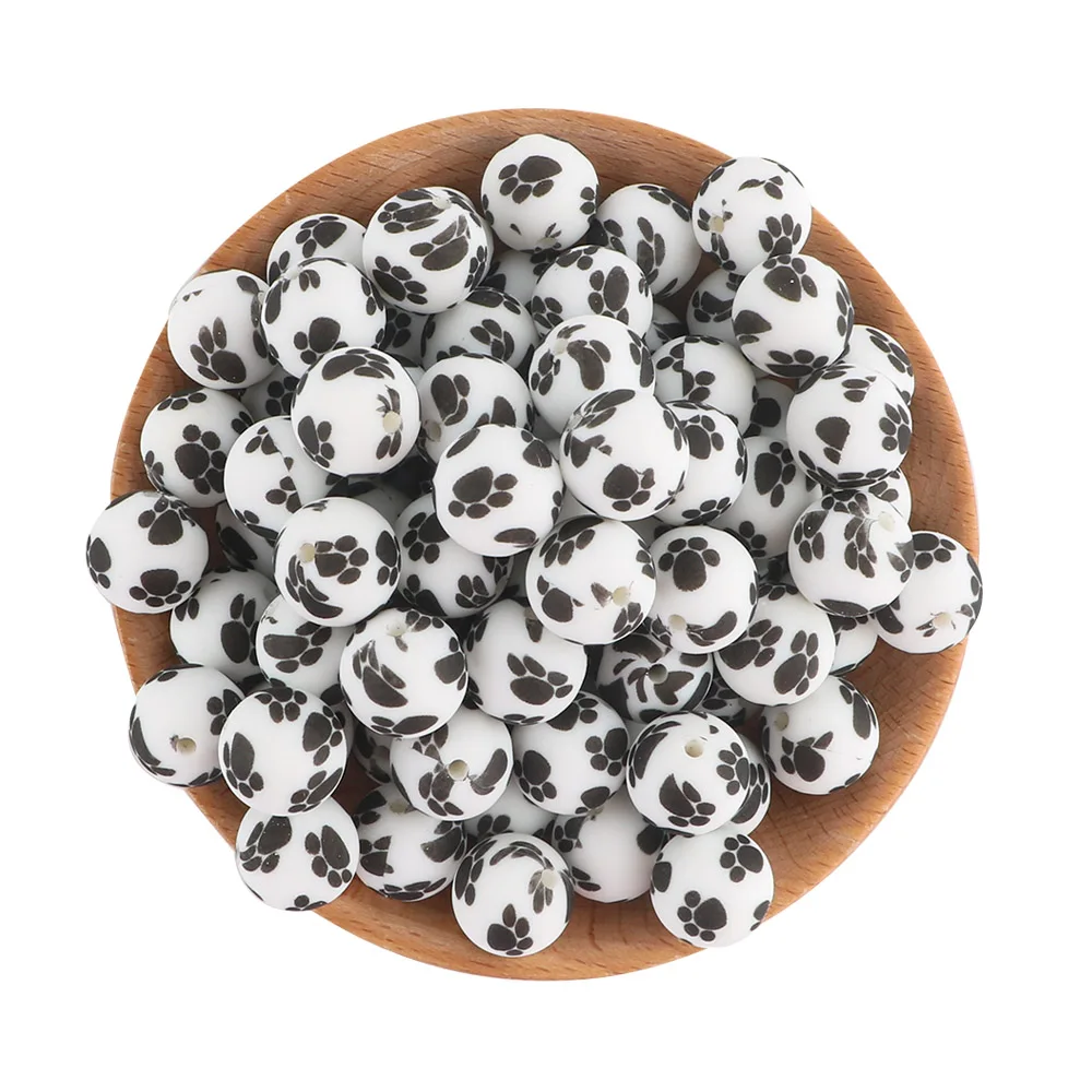 thumbnail image 1 of Lote de 10 o 20 cuentas de silicona redondas impresas de 15 mm y 12 mm con estampado de leopardo para hacer joyas, accesorios de joyería DIY, 1 of 5