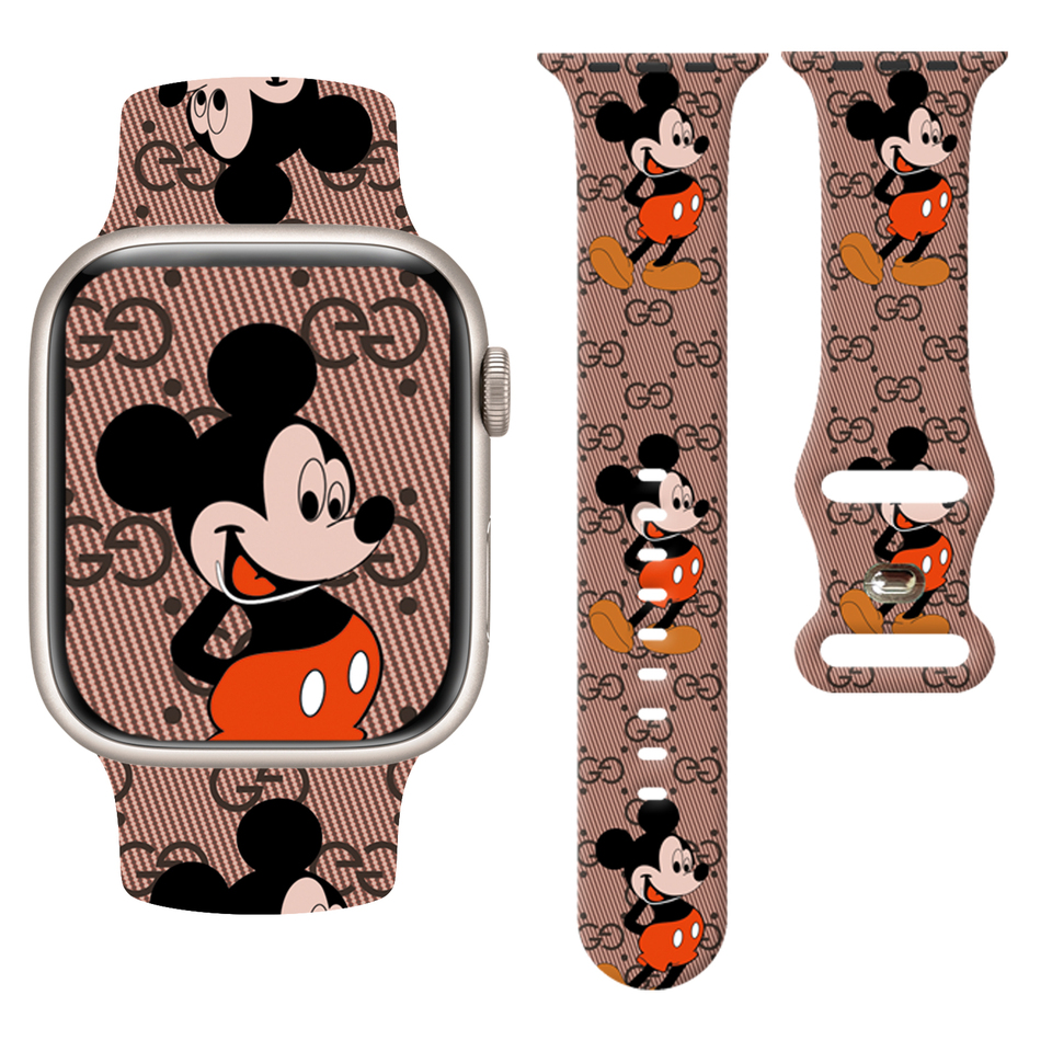 Disney Mich 1 Printed Strap for Apple Watch 10 9 8 7 Silicone Band Replaceable Bracelet for iWatch 46mm 44mm 42mm 40mm Watchband