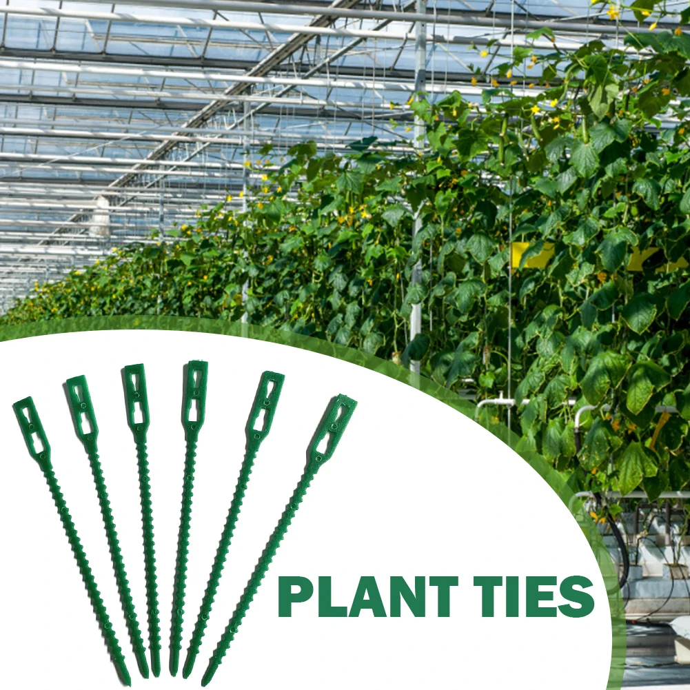 Green Plastic Reusable Floral Wire Cable Ties for Garden Plant Support
