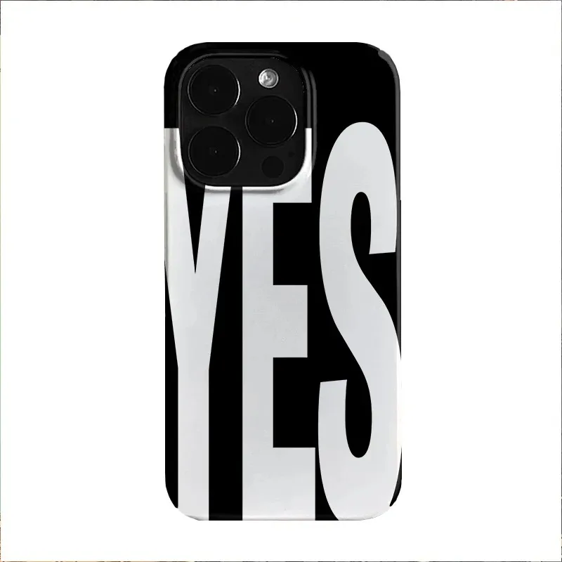 Personalized Black & White Letter Art Phone Case - Stylish Hard PC Cover