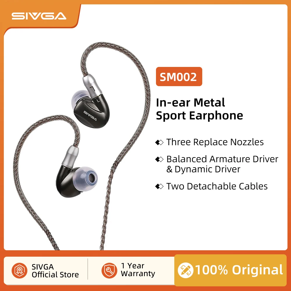 

SIVGA SM002 HiFi мониторы Dj Металл мульти драйвер Спорт сбалансированные наушники Динамический драйвер в ухо наушники гарнитура наушник