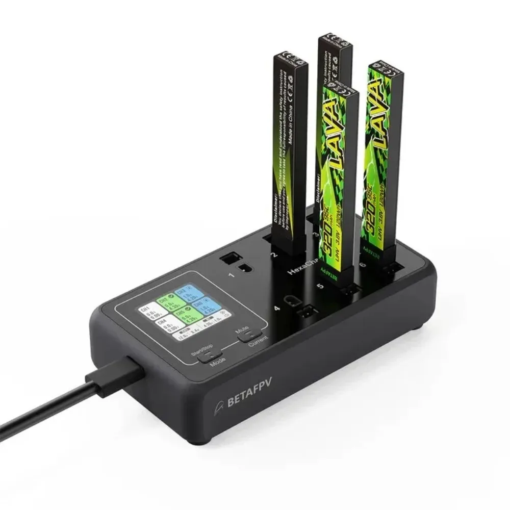 HexaCharger 1S Chargeur 6 Batteries RC 24W/78W PD 3.0