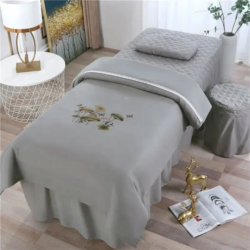 Beauty Salon Bed Sheet 3D Digital Printing 4 Piece Set