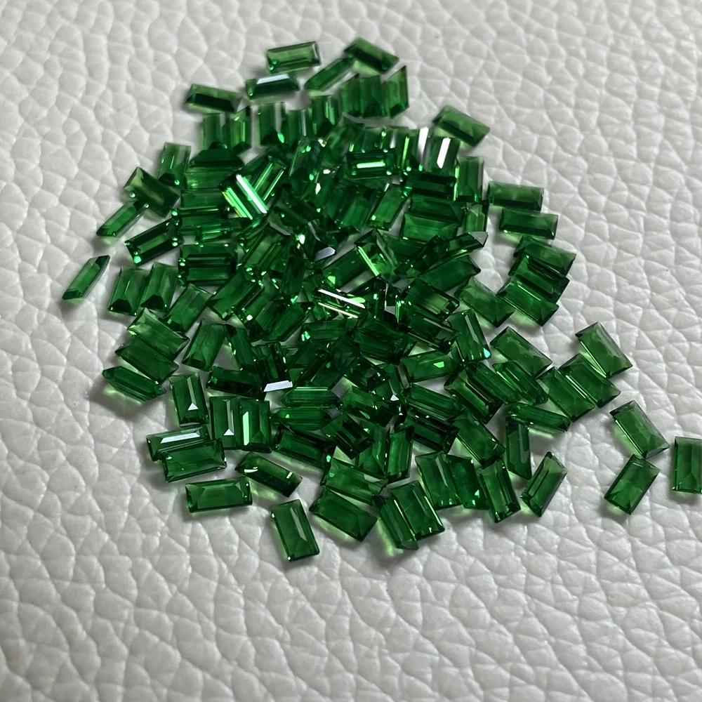 Meisidian 5A Quality 2x4mm Baguette Cut Lab Grown Emerald Stone For Ring Making