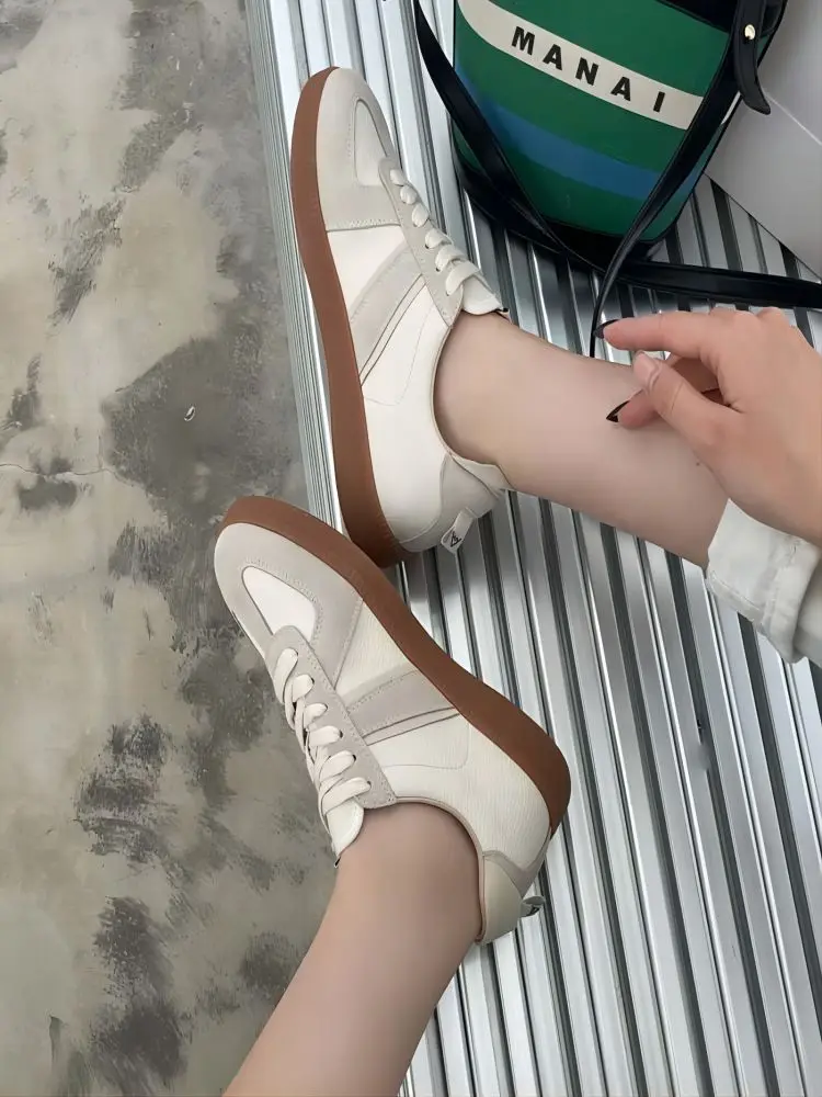 

Lace-up Zapatos Damas Oferta Sewing Loafers Mixed Colors Mocasines Rubber Chaussure Ins Fashion Easy Matching Zapatos Mujeres
