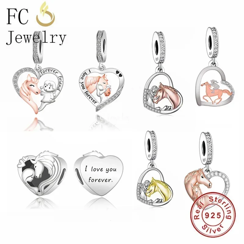 Bracciale da bambina in argento sterling 925, a forma di cuore, nero