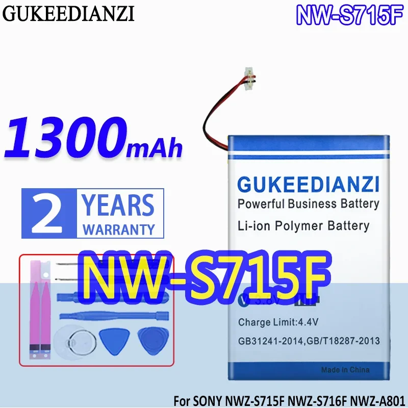 Batteria Gukeedianzi Ad Alta Capacità Nws715F 1300Mah Per Sony Nwz-S715F Nwz-S716F Nwz-A801 Nw-A805 Nw-A806 Nwz-A810 Nw-A815