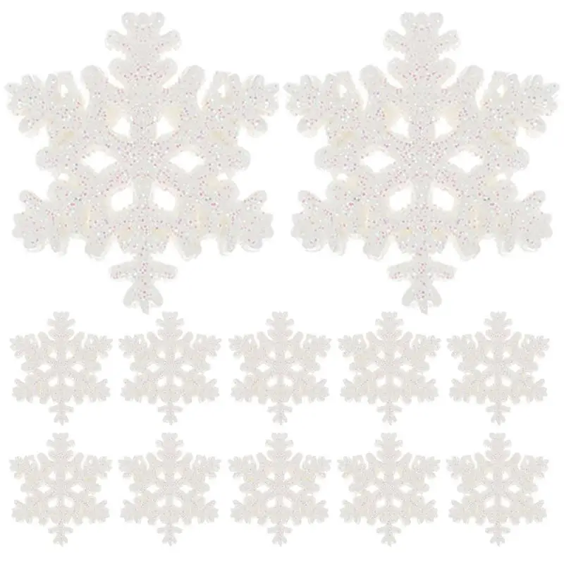 

50pcs Christmas Tree Snowflake Decoration Indoor Snowflake Pendant Xmas Decor Christmas DIY Garden Micro Landscape Snow Flakes
