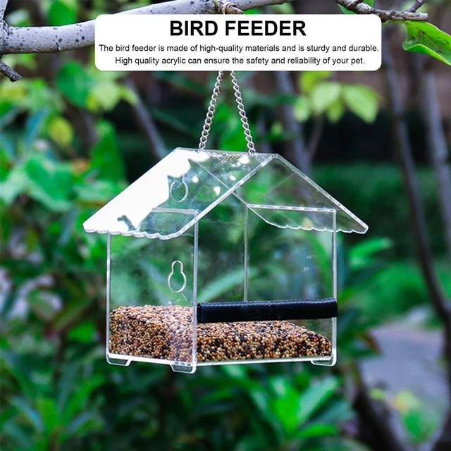 Mangeoire à oiseaux en forme de maison, ventouse transparente résistante  aux intempéries, mangeoires d'extérieur suspendues pour jardin extérieur -  AliExpress