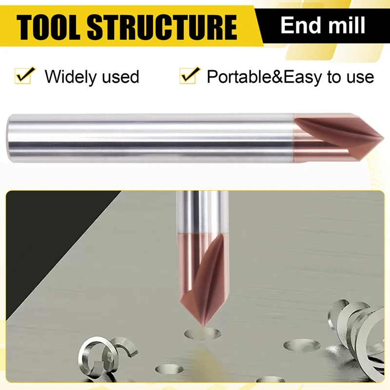 ABMR-Straight Groove Chamfer Knife Cemented Carbide 90 Degrees 3-Point Tungsten Chamfer Knife CNC Machining Tools