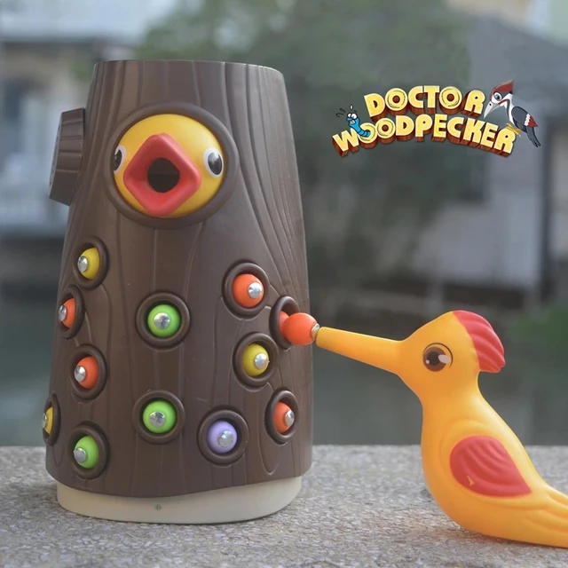 Montessori Toy Wooden 3D Puzzle Early Educational Toys For Children Pull Carrot Catch Worm Game Color Cognitive Baby Toys 1 Year 2