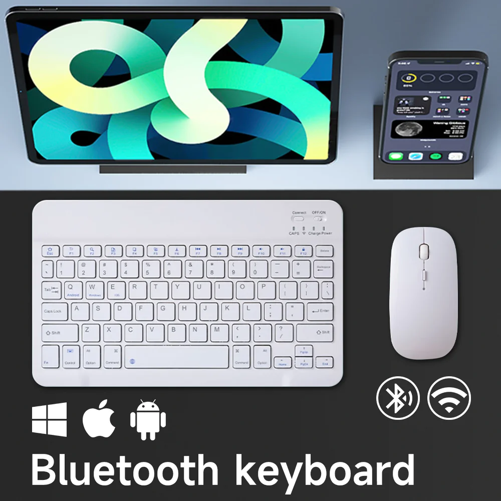 Bluetooth Keyboard For Xiaomi Huawei Samsung Ultra thin Portable Ultra Thin Spanish Portugal French USB For iOS Android Windows