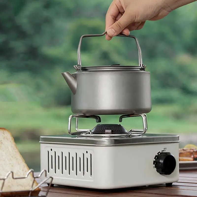 Camping Titanium Gas Stove Strong Trips Cooking Set Super Folding Burner Grill Outdoor Super Light Travel Supplies Cooking Tool portable stove