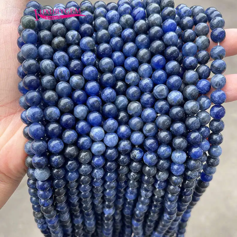 

Natural Color Round Sodalite Stone Necklace Bracelet Jewelry DIY Loose Beads 15 Inch 4/6/8/10/12mm wk20
