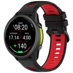 Premium Two - Tone Sport Silicone Wristband Strap - Forerunner 970 (Black red)