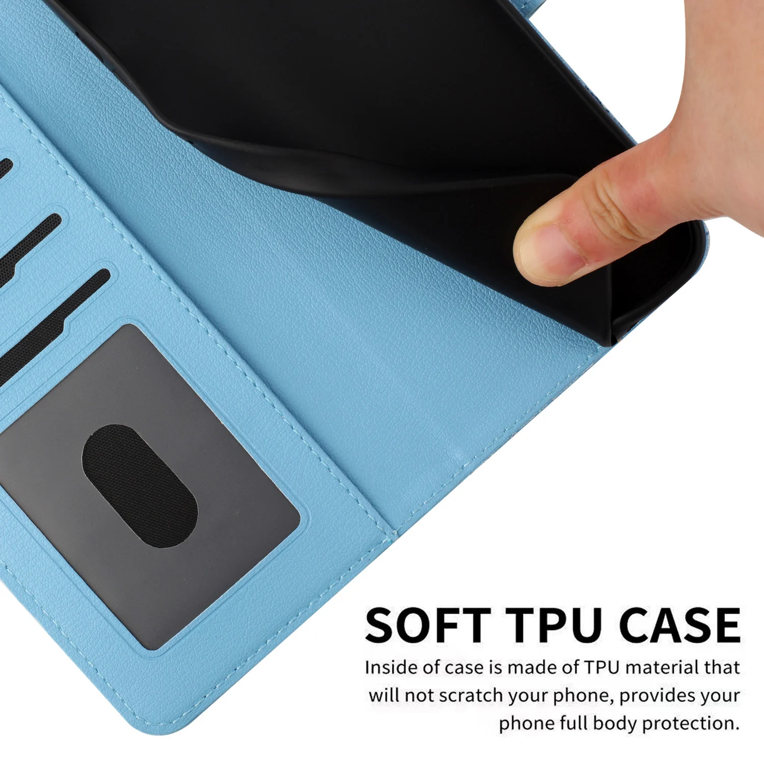 Elegant Leather Flip Wallet Case with Kickstand and Card Holder