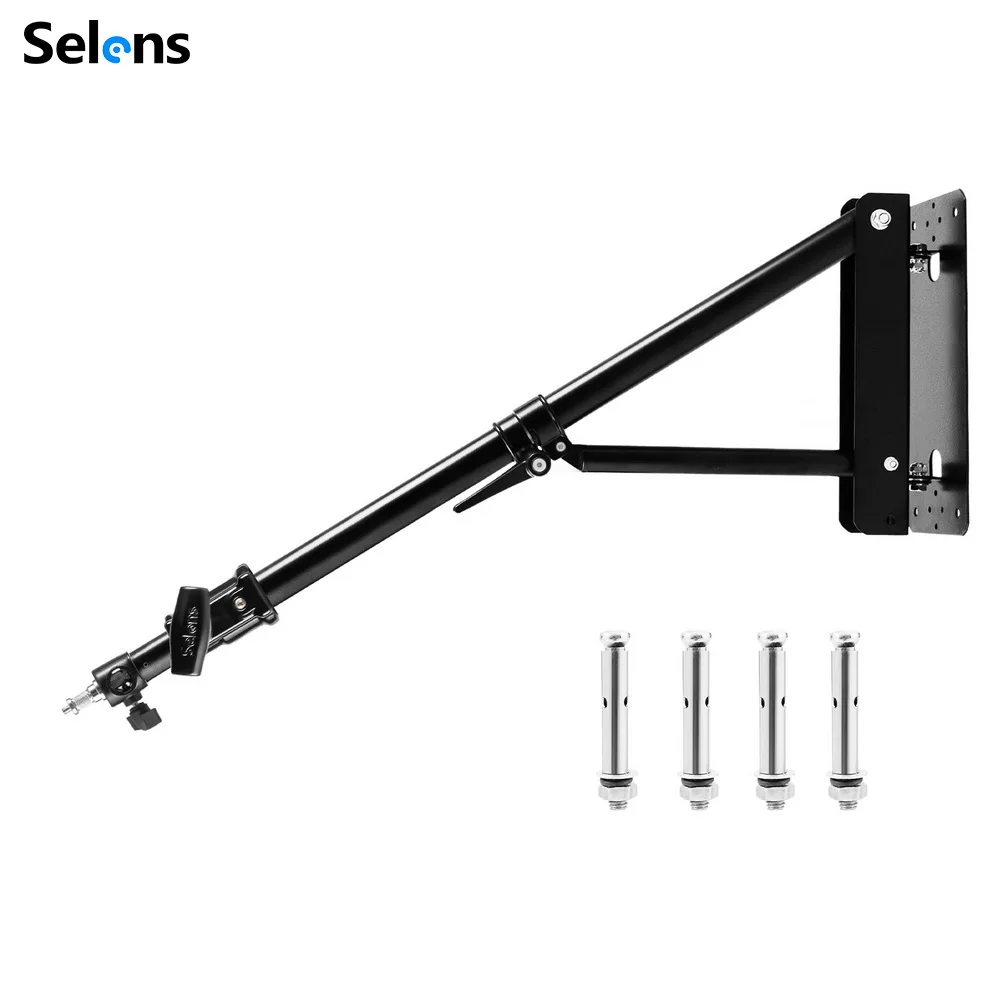 Selens New Wall Bracket Camera Mount tripod Base Adjustable Arm Photo Studio Kits Photography Accessory For Softbox Ring Light