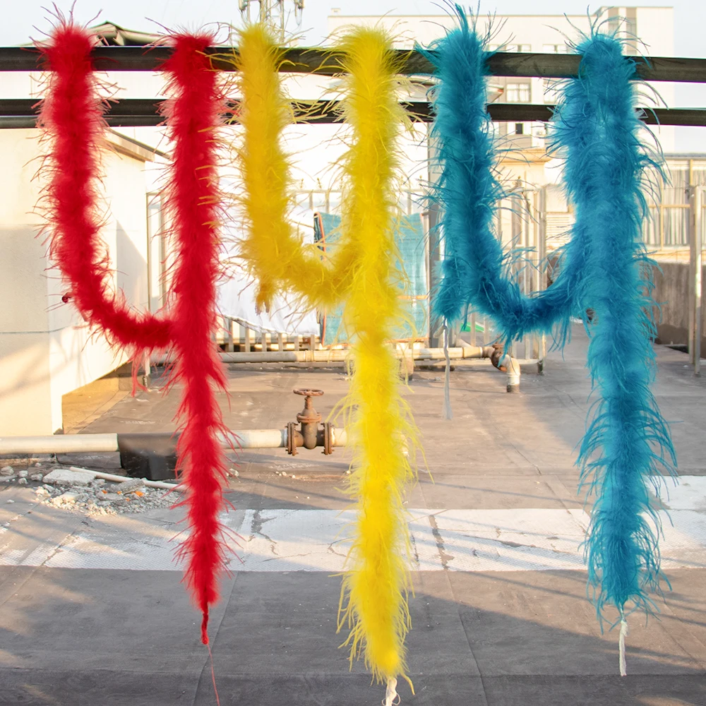 

2 метра/шт., пушистые Страусиные искусственные украшения, однослойный цветной худенький шарф, Свадебная вечеринка, Карнавальная шаль, платье, одежда, Декор