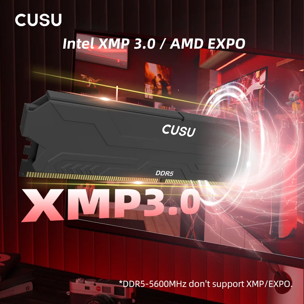 CUSU DDR5 5600MHz 6400MHz 16GB 16GBx2 Desktop Ram Memory U-DIMM