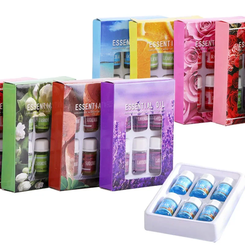 Aceites Esenciales de hierbas puras para Humidificadores, Difusores de Aromaterapia para el hogar Y la Oficina, fragancias relajantes de Aromaterapia, juego de 6 unidades, 3ML