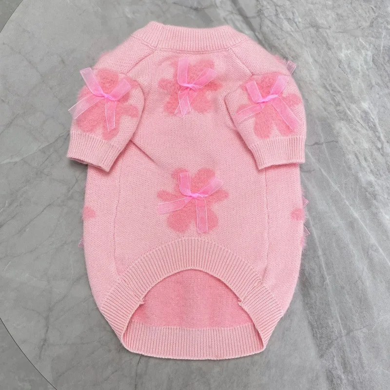 가을과 겨울 곰 활 스웨터 개 니트 옷 중소형 개 비비 베어 테디 포메라니안 핑크 작은 코트