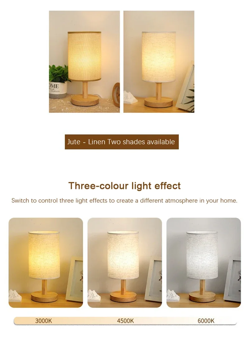 Chinese LED Table Lamp - Dimmable USB Night Light with Fabric Lampshade for Living Room and Bedroom