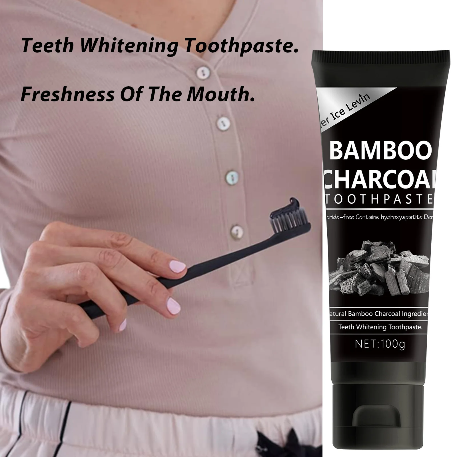 100g Bamboo Charcoal Toothpaste Deep Clean Dispel Smoke Stains Whitening Oral Health Care