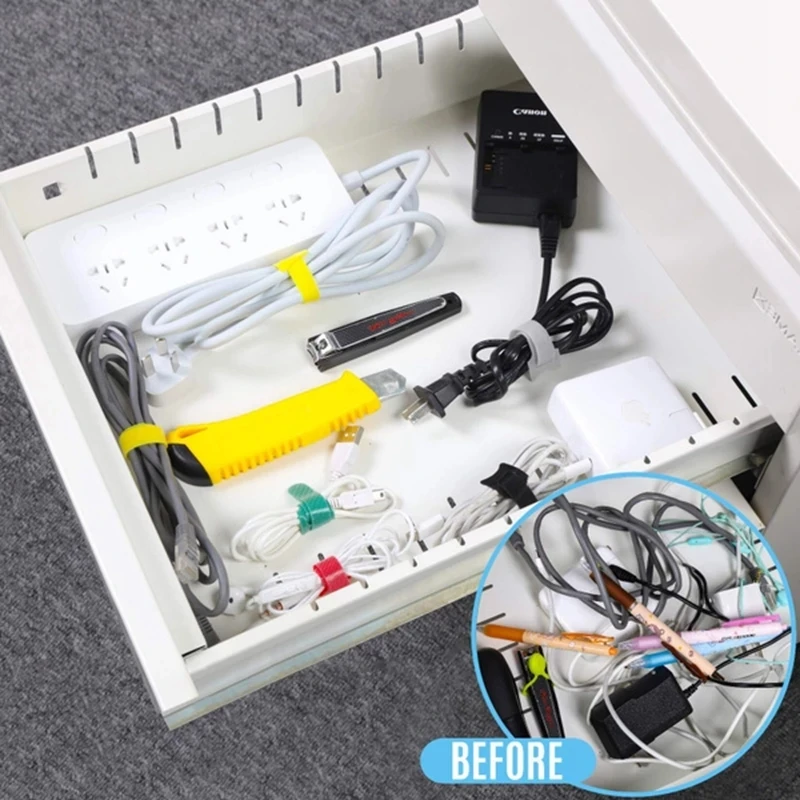 Nylon Cable Organizer Ties Wire Management Adjustable Hook Loop