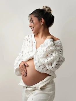 Fall Winter maternity photoshoot knit sweater top pregnancy outfit baby shower gender reveal clothes boutique maternity wear