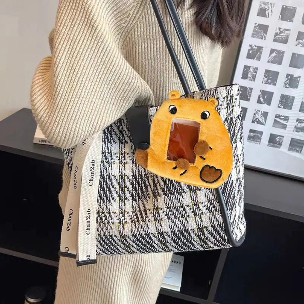 Cute Capybara Plush Photocard Holder Korean Style Soft Cartoon Photocard Cover Animal INS Bus Card Holder School