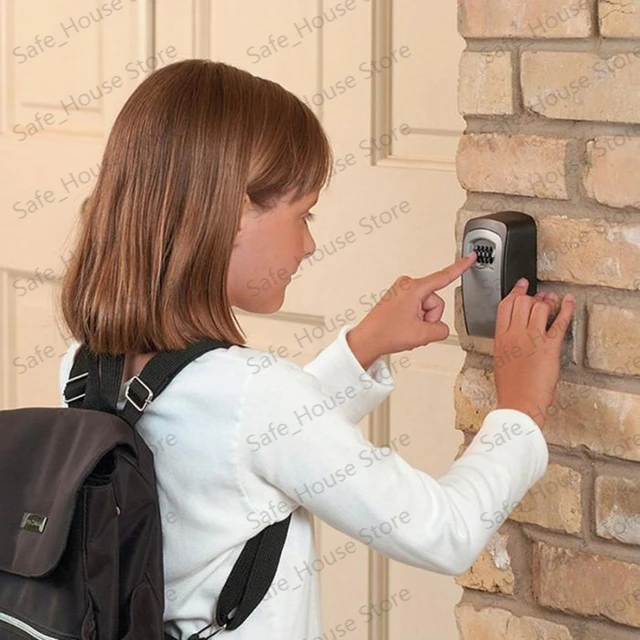Wall Mount Key Storage Secret Box Organizer 4 Digit Combination Password Security Protection Code Lock Home Safe Deposit Box 5