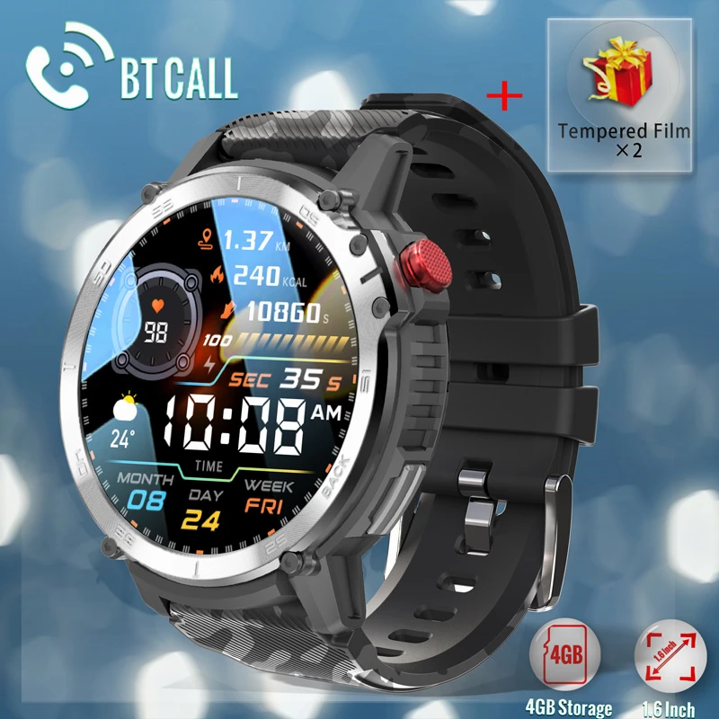 C22 Rugged Smart Watch Men 3atm Waterproof Sport Watches 1.6'' Blood Pressure Bluetooth Call