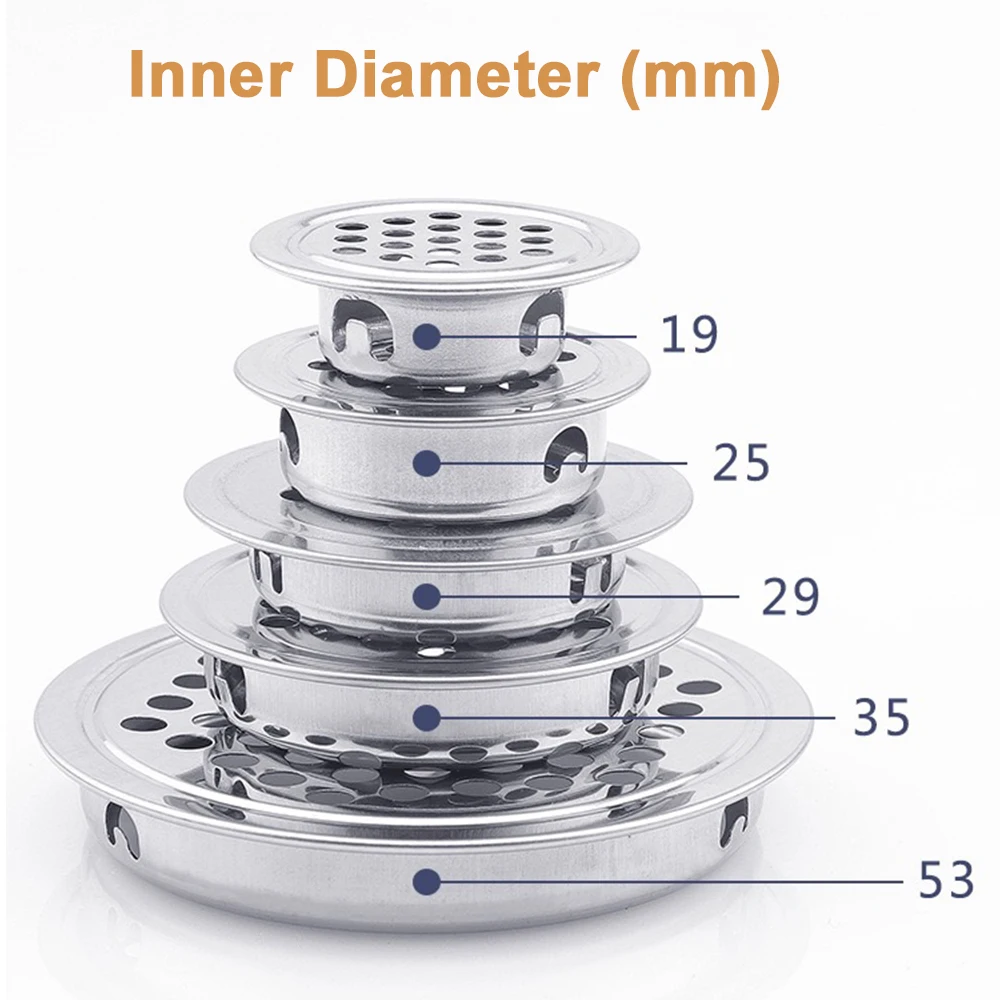 Stainless Steel Air Vent Grille Cover Mesh Hole Ventilation Plugs Dia.19mm 25mm 35mm 53mm 10PCS/Lot air vent grille ventilation grille air vent cover