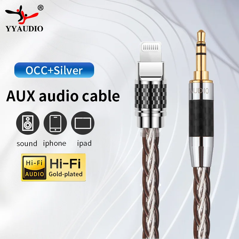 Cavo Yyaudio Aux Da Jack Da 3.5Mm A Cavo Lightning Per Iphone 12 Pro Max Mini 11 X Plus 8 Cavo Adattatore Audio Per Altoparlanti Per Cuffie