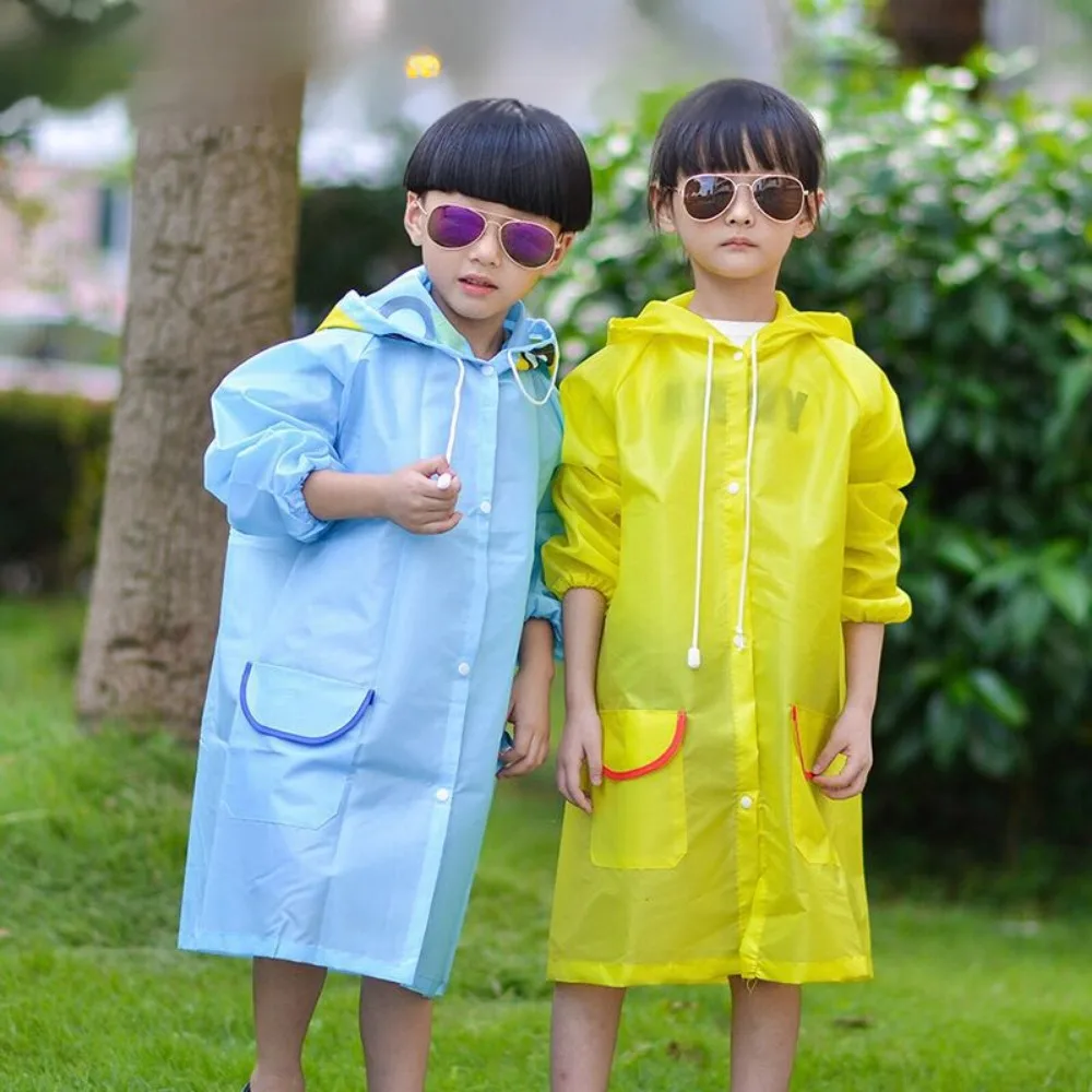 Raincoat Poncho Kids Cartoon Animal Style Solid Color Waterproof Folding Portable Raincoat Rain Children Rainwear Student