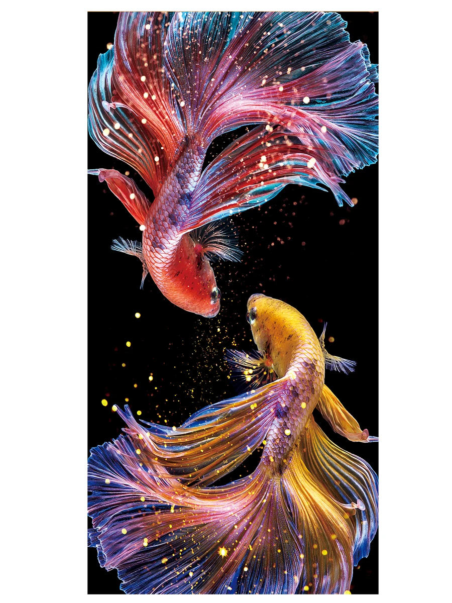 Cross Stitch Kit Cross Stitch Tools Koi Cross Stitch DIY Embroidery Kit 11CT 9CT Living Room Vertical Decorative Painting New Popular Printed Needlework Pack Set